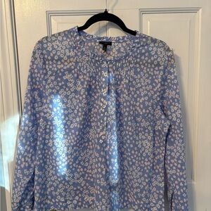 Talbots Blue and White Floral Button Down Shirt